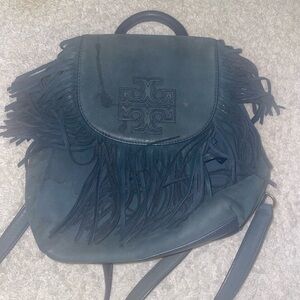 Tory Burch Blue Fringe Backpack b21